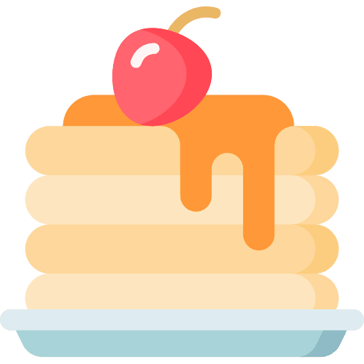 Pancakes food and restaurant sweet baker icon
