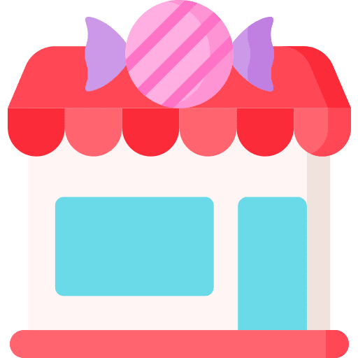 Candy shop candies food building icon