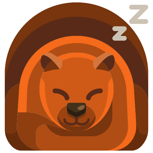 Bear winter inactivity hibernation icon
