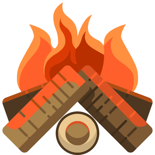 Bonfire camping campfire firewood icon