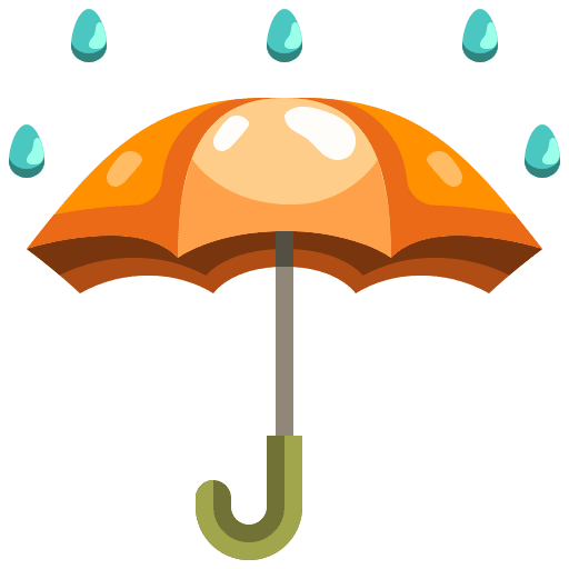 Umbrella protection weather rainy icon