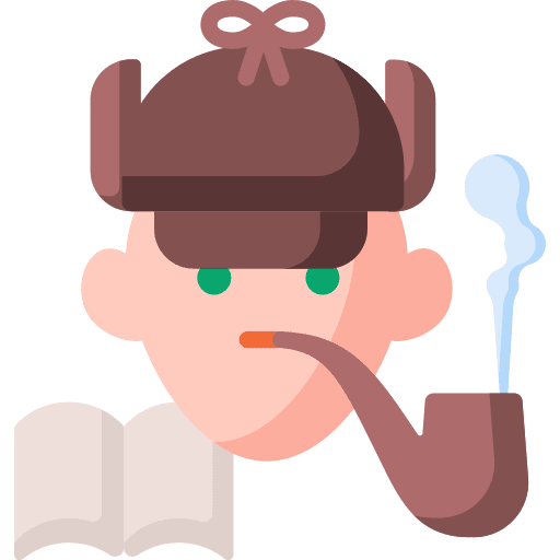 Detective story mystery detective education icon