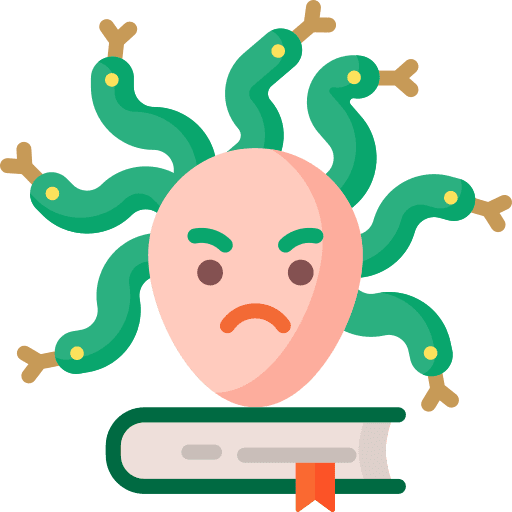 Myth snakes education medusa icon