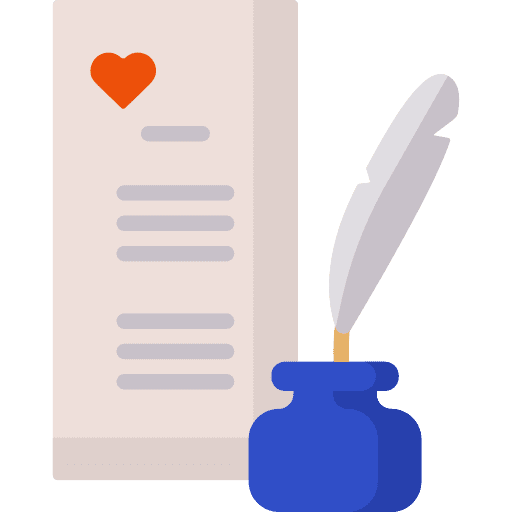 Poetry inkwell education scroll icon