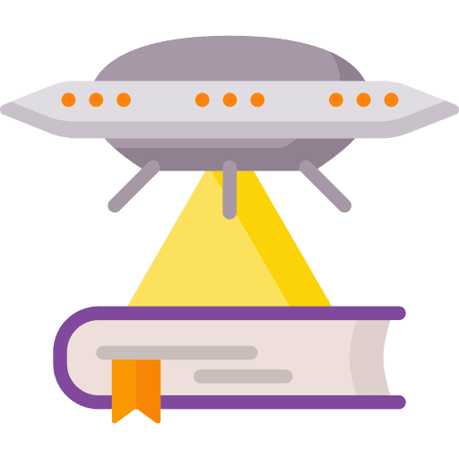 Fiction spaceship book entertainment icon