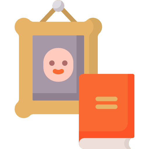 Biography book library biography icon