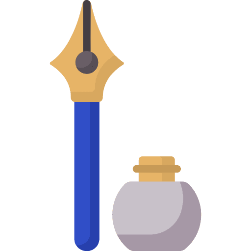 Writing tool novel education inkwell icon
