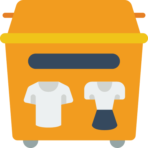 Recycling trash clothing construction and tools icon