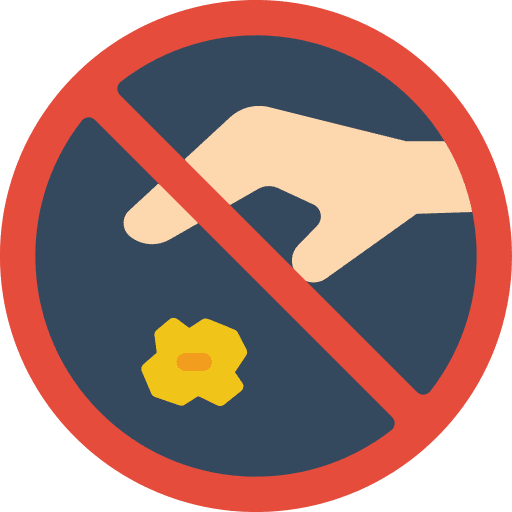 Sign prohibition littering forbidden icon