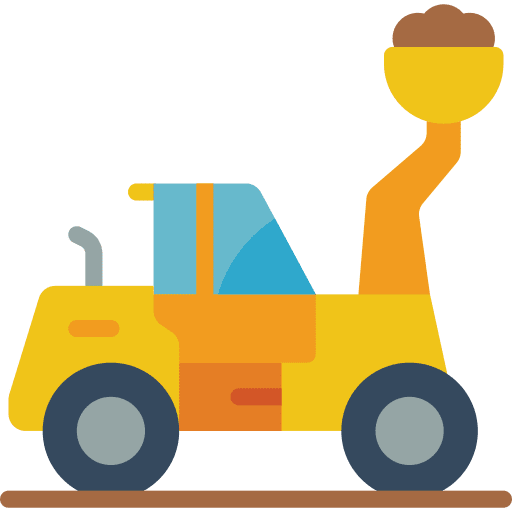 Digger vehicle excavator construction icon