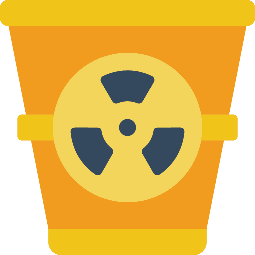Waste bin nuclear pollution toxic icon