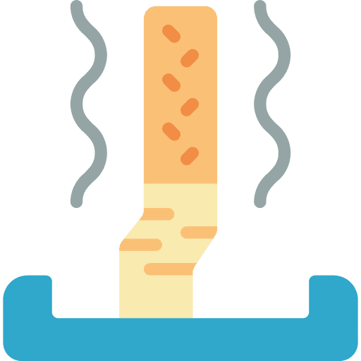 Smoke tobacco ashtray metal icon