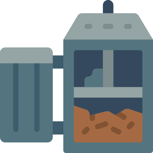 Waste garbage tools and utensils can icon