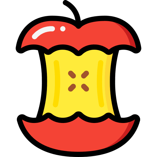 Core recycling rubbish food icon