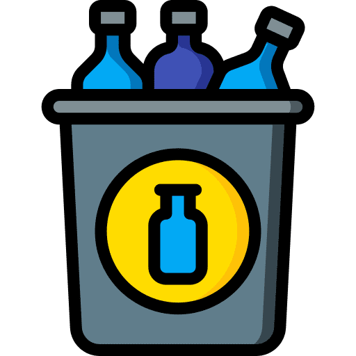 Bottles bin reuse recycling icon