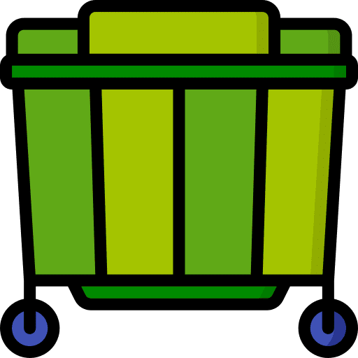 Dustbin garbage can construction and tools icon
