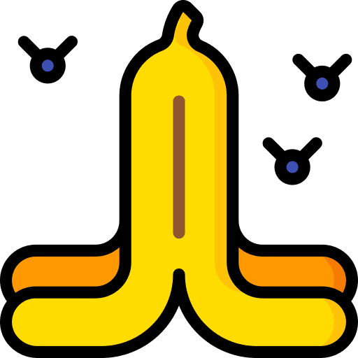Banana peel rubish flies icon