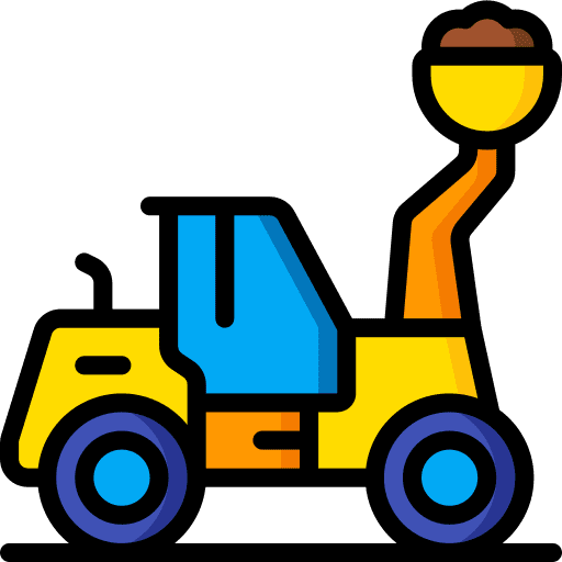 Digger transportation vehicle metal icon