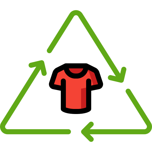 Recycling clothing ecological education icon