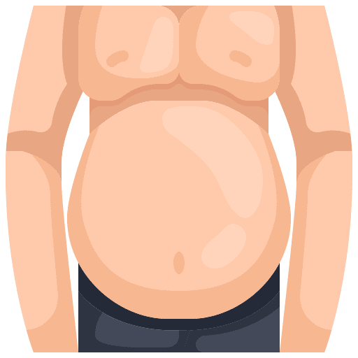 Fat body part man belly icon