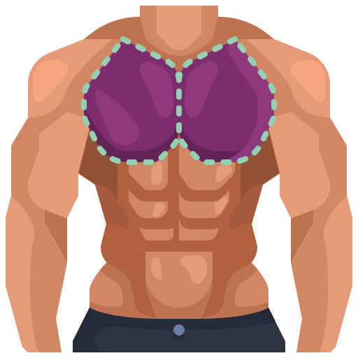 Male muscle body part healthcare and medical icon