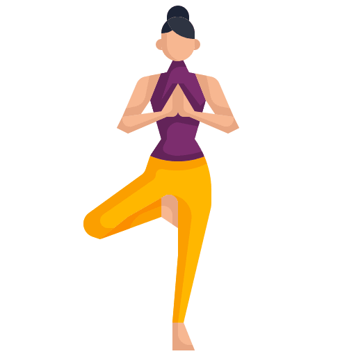 Yoga warrior wellness exercise icon