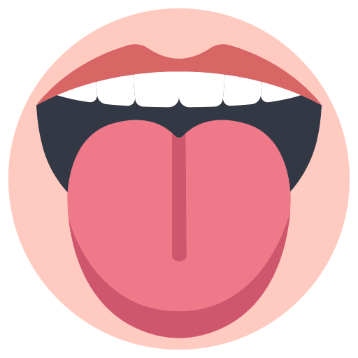 Tongue healthcare and medical body tongue icon