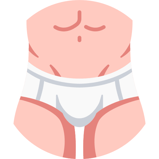 Waist human male anatomy icon