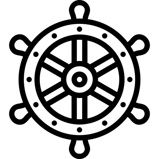 Steering wheel rudder transportation wheel icon
