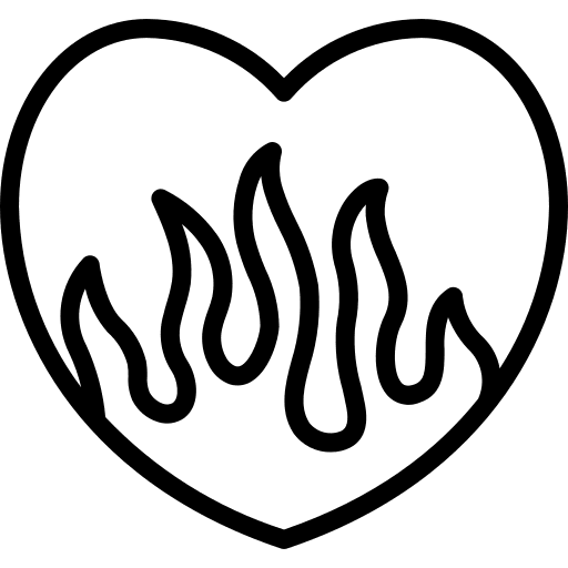 Flaming passion art and design strong icon