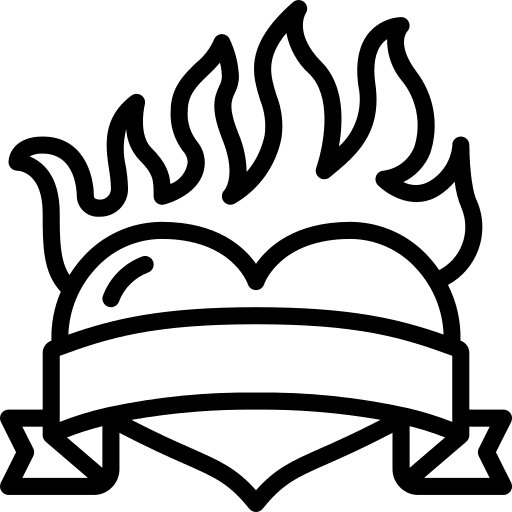 Flaming strong motivational art and design icon