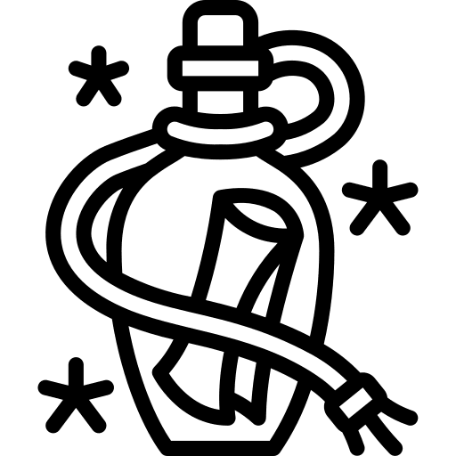 Bottle art and design help paper icon