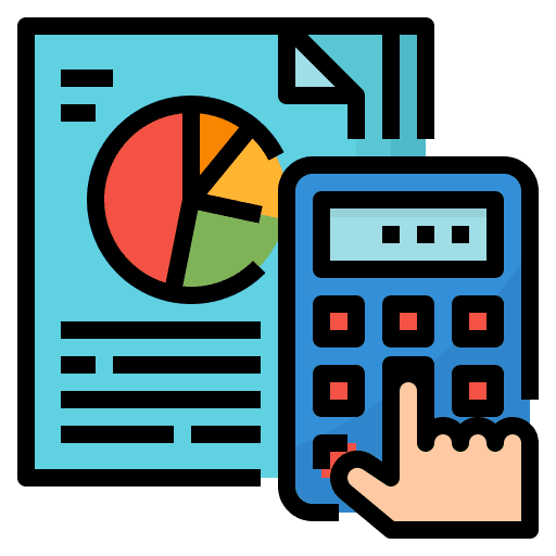 Calculate calculate report data icon