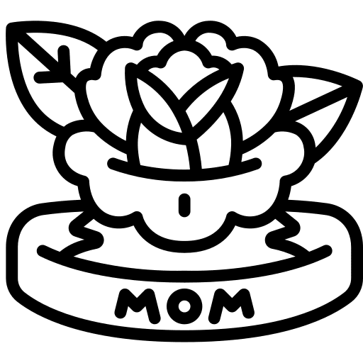 Rose blossom nature ribbon icon