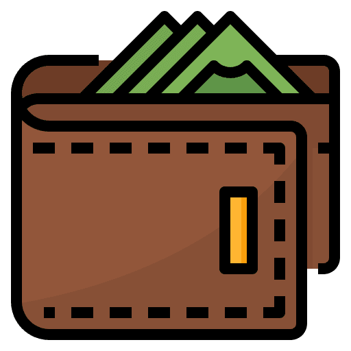 Wallet note wallet cash icon
