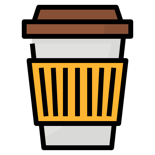 Coffee cafe business and finance hot coffee icon