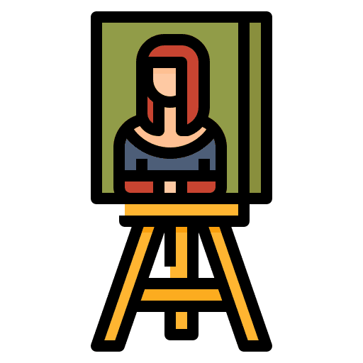 Painting business and finance gallery hobby icon