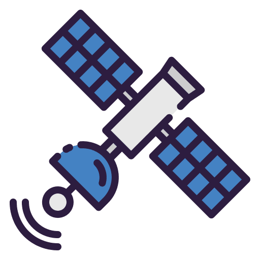 Satellite satellite satellites map and location icon