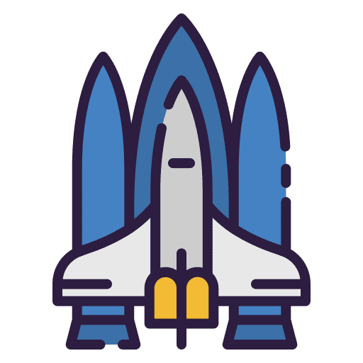 Space ship space ship launch transportation space shuttle icon