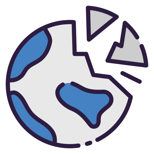 Destroyed planet destroyed galaxy science icon