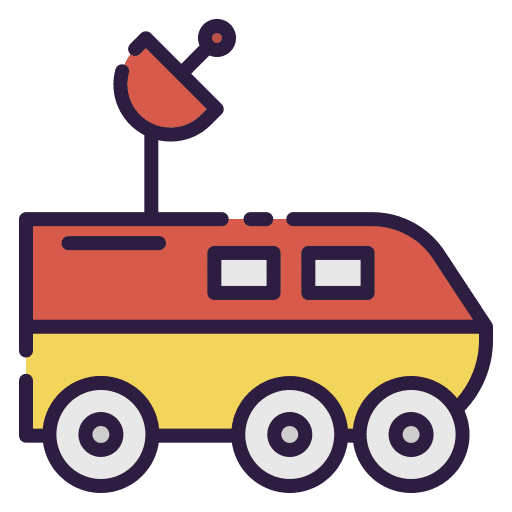 Moon rover assistance robotics industry icon