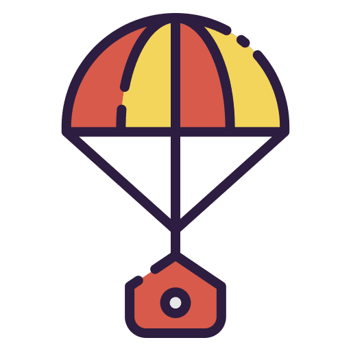 Parachute jumping parachuting jump icon