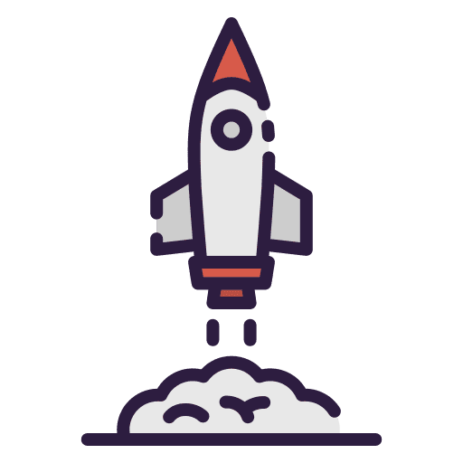 Rocket launch space ship launch seo and web space shuttle icon
