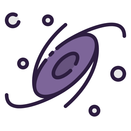 Black hole galaxy science astronomy icon