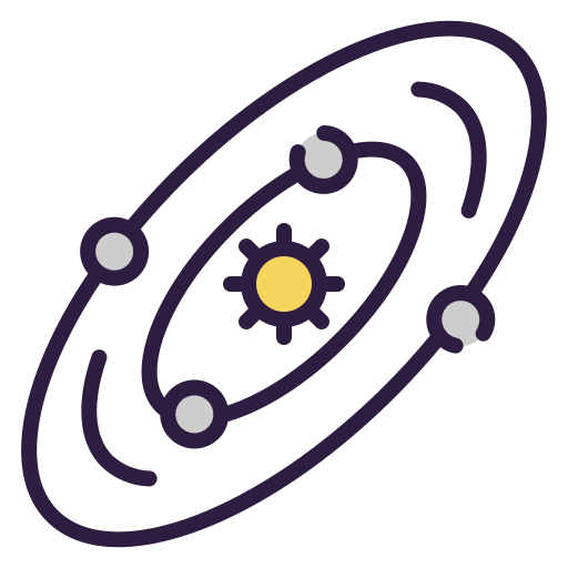 Solar system planets sun space icon