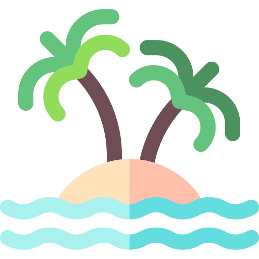 Island social media landscape nature icon