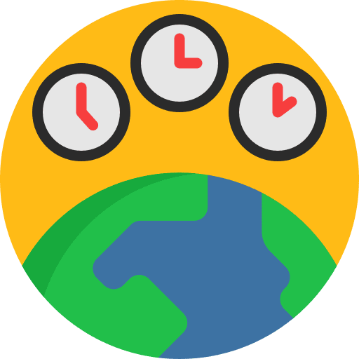Time zone time and date watch time zone icon