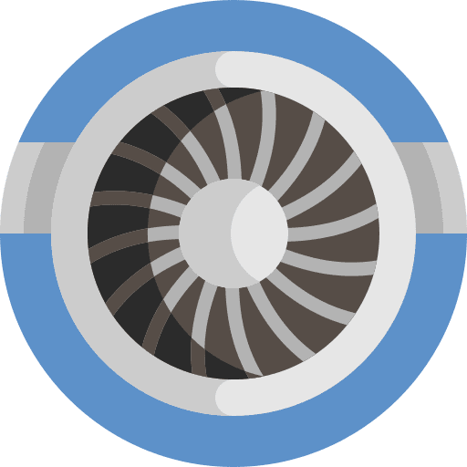 Turbine fan transportation engineering icon