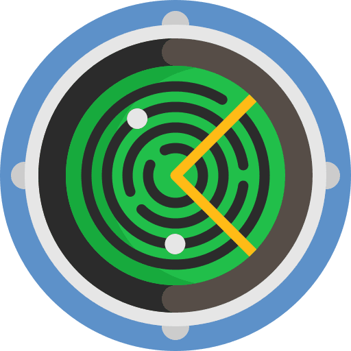 Radar position radar technology icon