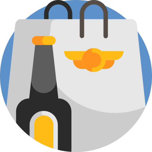 Duty free shopping store shopper shopping bag icon